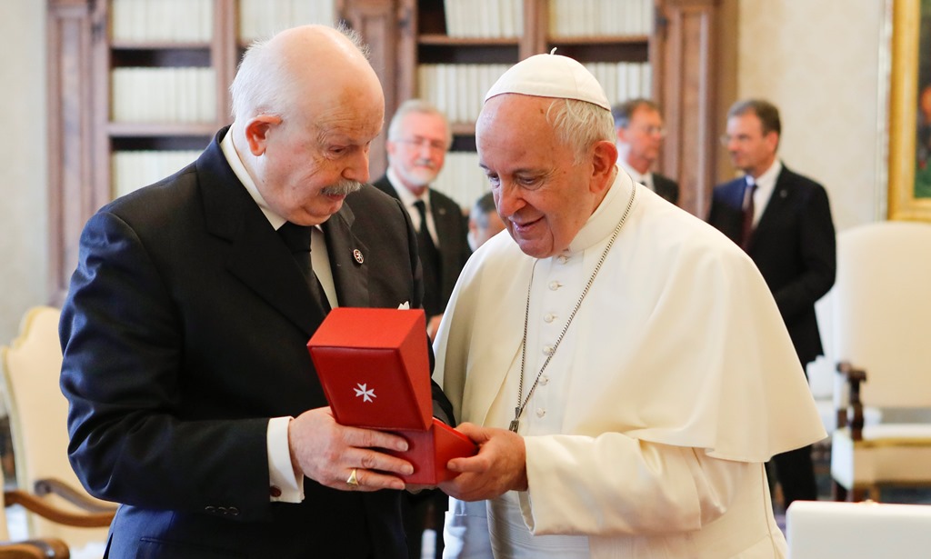 Pope Francis receives the Grand Master